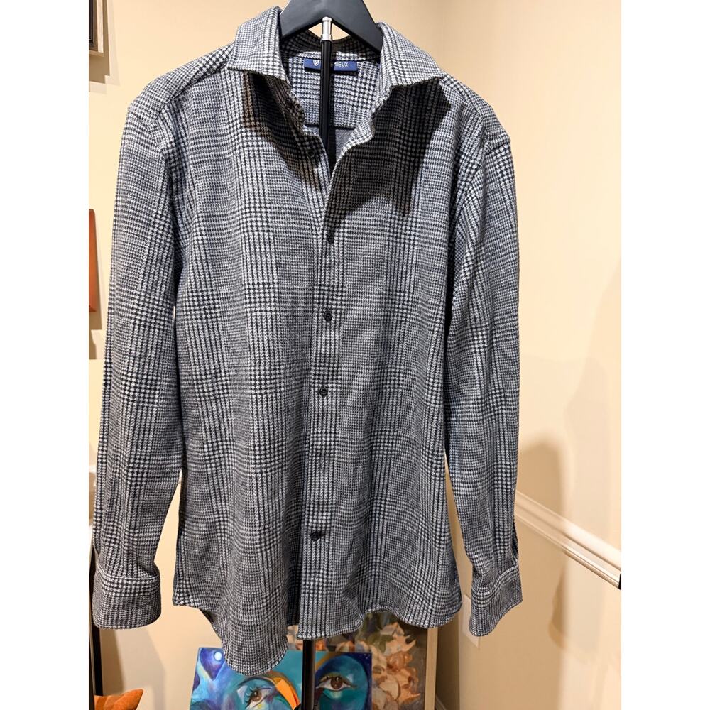 Cremeiux women's black plaid shirt euc cotton blend L